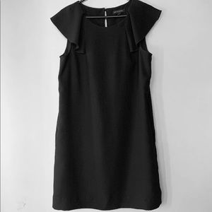 Banana Republic Black Ruffle Shoulder Dress